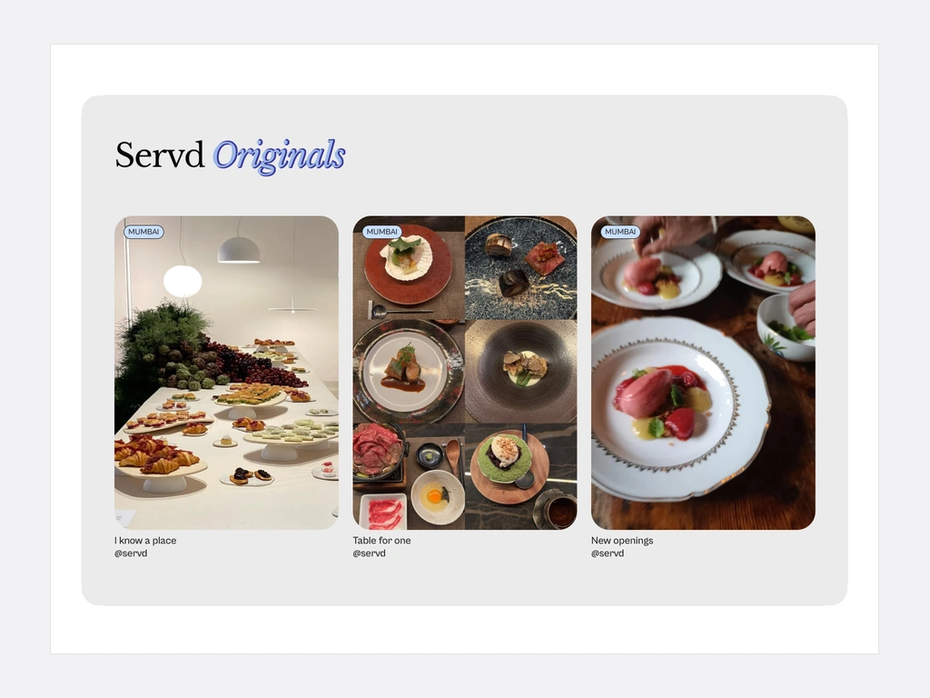 Servd Originals, the restaurants Servd runs
